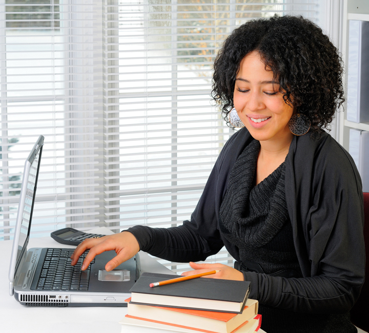 Young women using a laptop